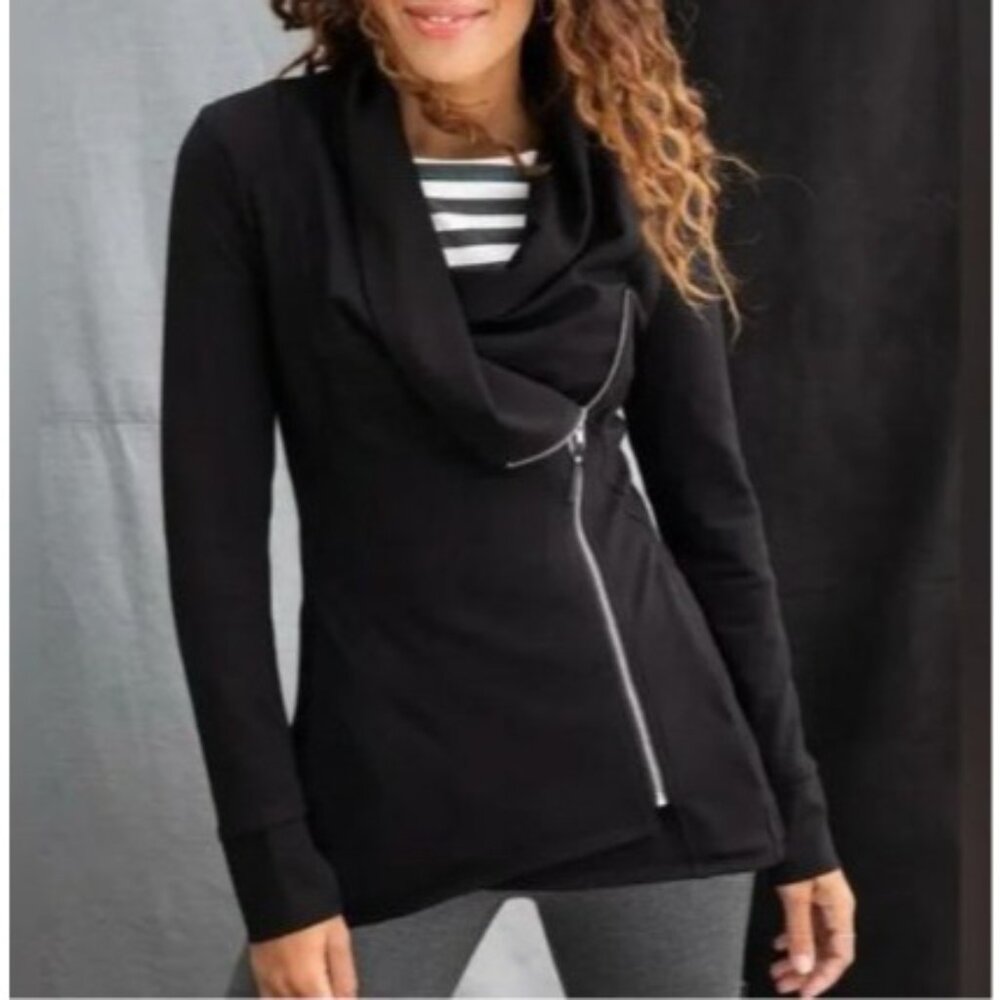MATILDA JANE Just Imagine Laia Ponte knit Zippered Jacket Black Sz Medium womens